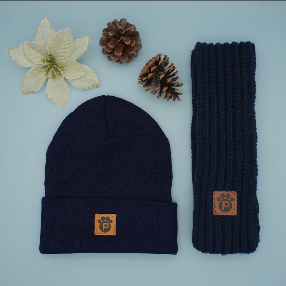 Pawsbury Owner Beanie and Dog Winter Scarf - Midnight Blue